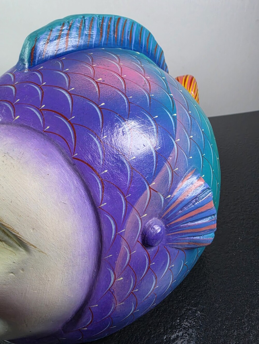Vintage Folk Art Fish By A. Mendoza - Picture 9 of 14
